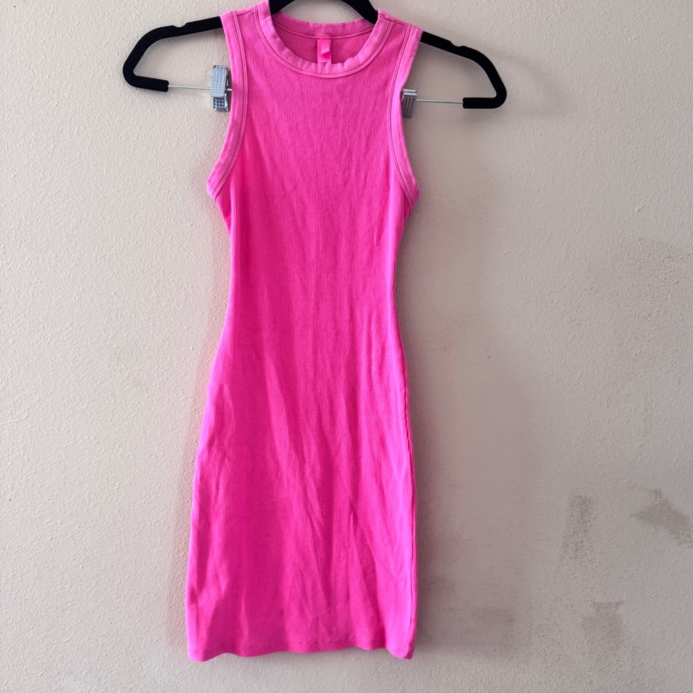 SKIMS Bright Pink Mini Dress